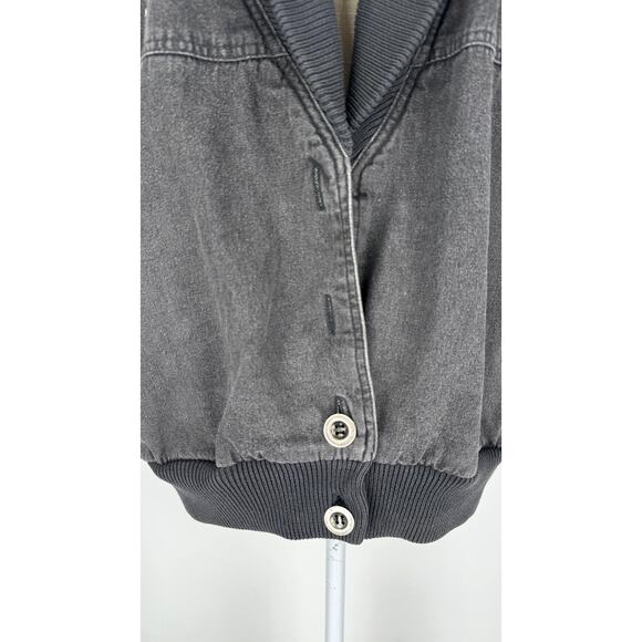 IB Sport Vintage Black Denim Sweater Jacket Aztec Turquoise Womens Large - Picture 10 of 16